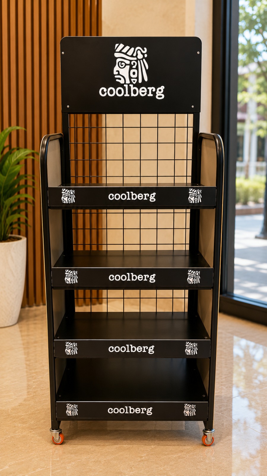 Set of steel shop racks