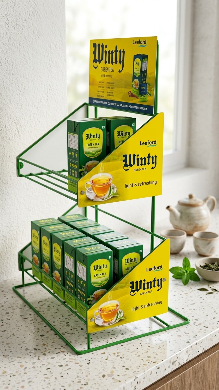 Branded floor rack
